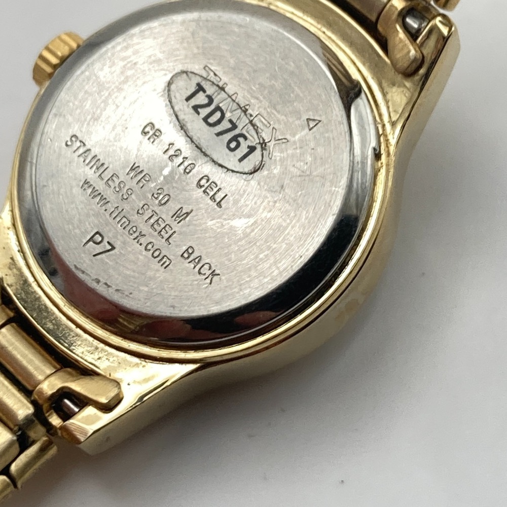 Timex Women's Watch 20mm Gold Tone Stretch Band Round New Battery SMALL 6" 2006 - Picture 14 of 14